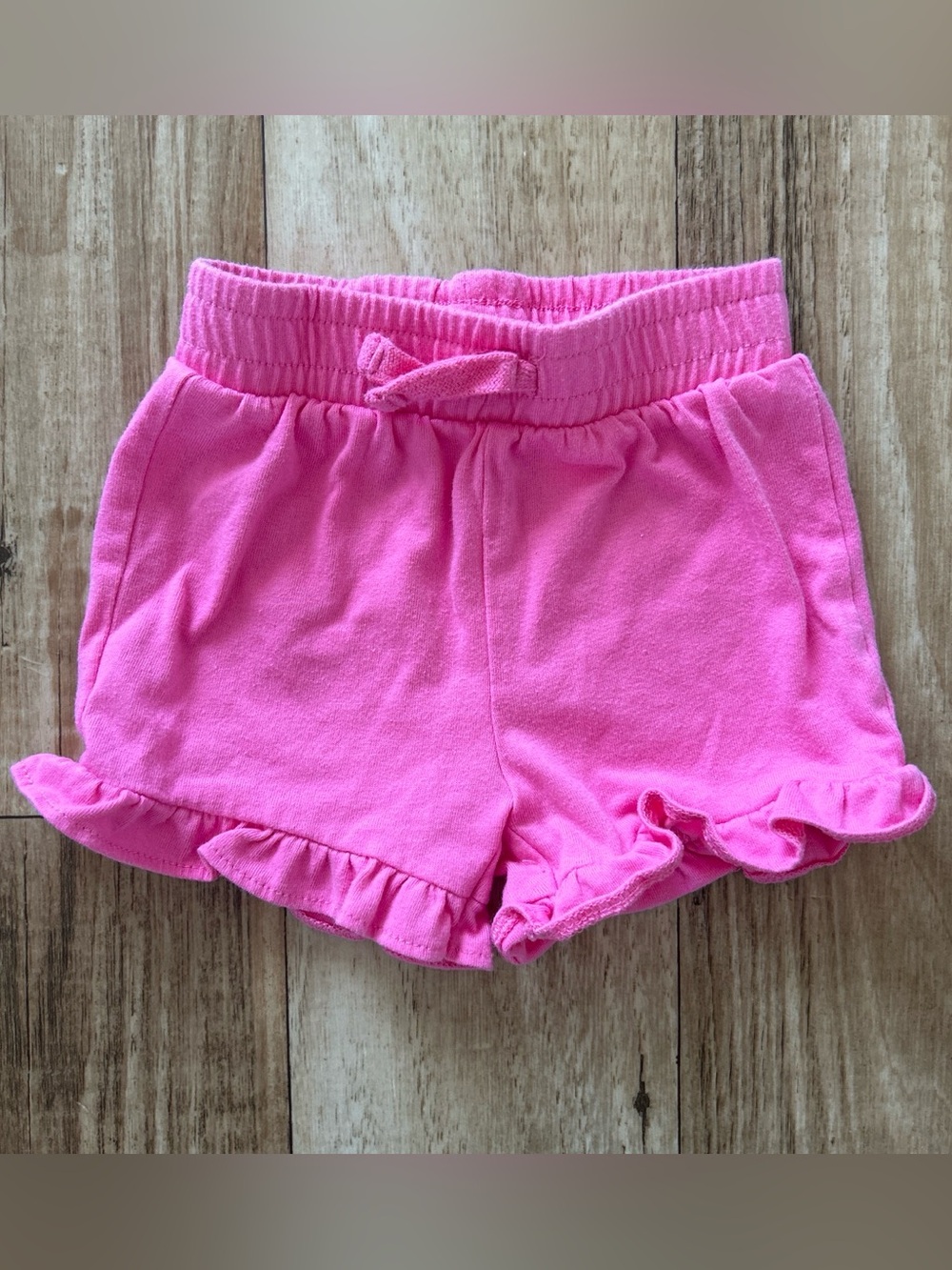 jumping beans Bright Pink Ruffle Hem Knit Shorts size 6 months